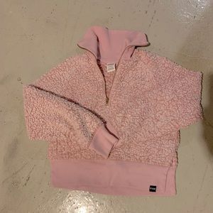 Pink Crop Sherpa Jacket